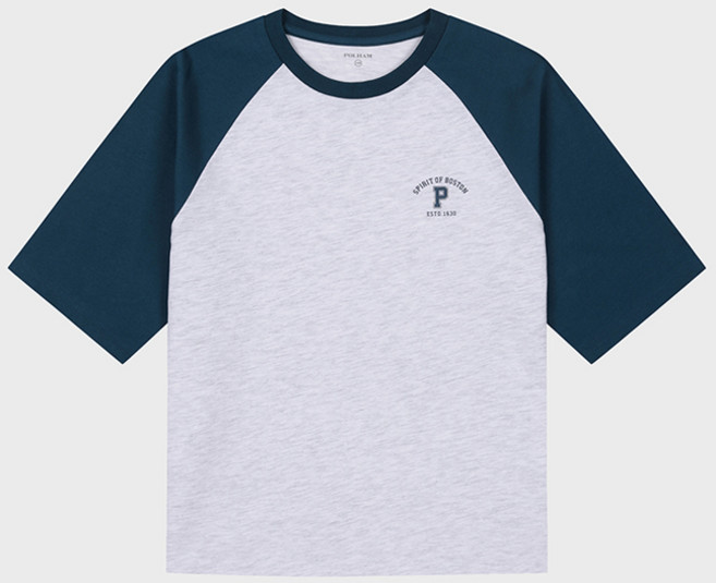 폴햄키즈 아동용 플레이티드 저지 라글란 5부 티셔츠