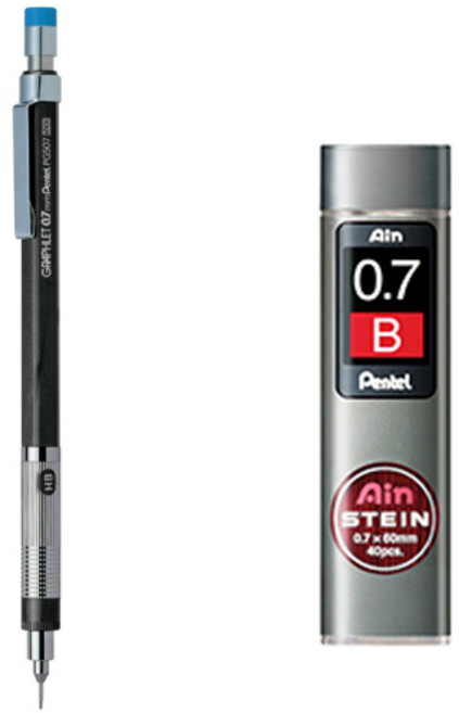 펜텔 그래프렛 샤프 PG507-CD + 아인슈타인 샤프심 B 세트, 0.7mm, 1개