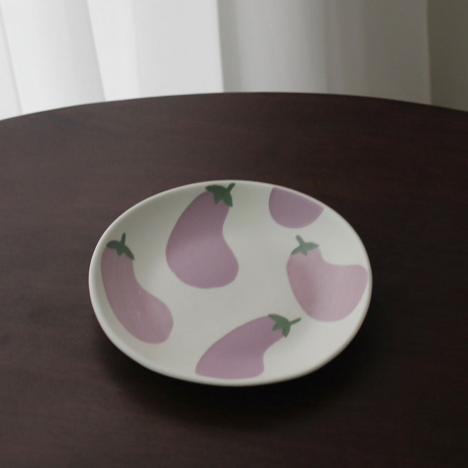 다송메이드 파레트 접시, 가지(화이트 + 초록 + 보라), 1개