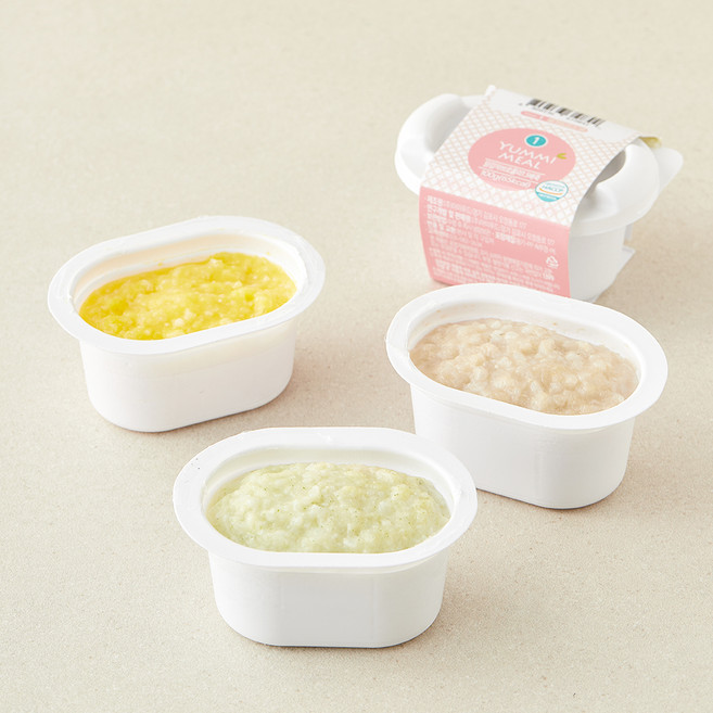 얌이밀 초기2 6~7개월 이유식 단백플러스 1.5배죽 소고기감자배 100g + 닭감자브로콜리 100g + 닭단호박옥수수 100g 세트, 1세트