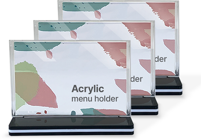애드라벨 블랙 아크릴 메뉴판 POP 꽂이 가로형, 3개
