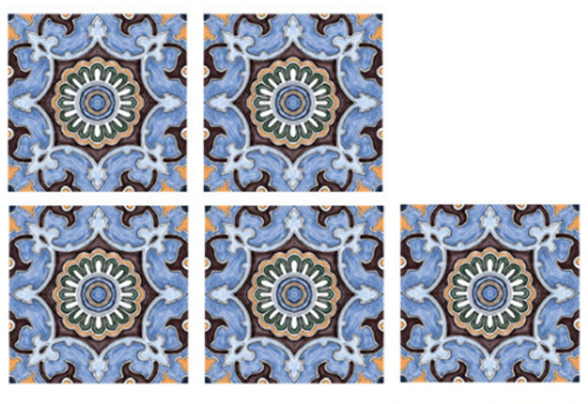 욕실 주방 현관 인테리어 북유럽 접착식 반영구 데코 타일 스티커 5p, NO 5