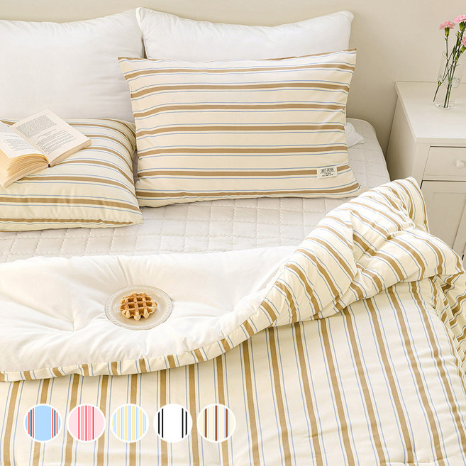 더자리 미드센츄리 모던스트라이프 차렵이불