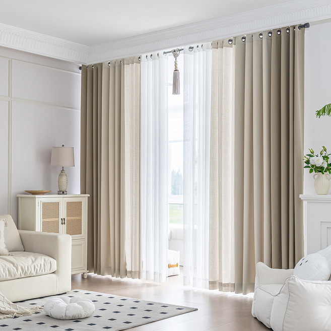 지나송 이안 아일렛 암막커튼 + 봉 세트