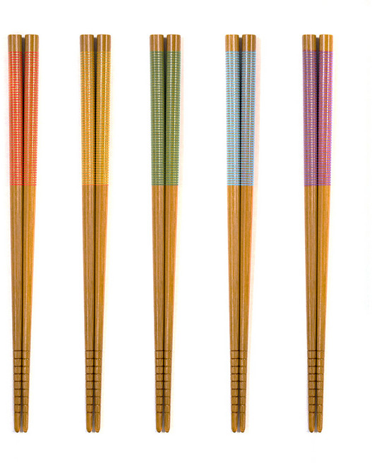 홈담 고급 대나무 요리용 나무젓가락, 레인보우코일, 단품, 5개