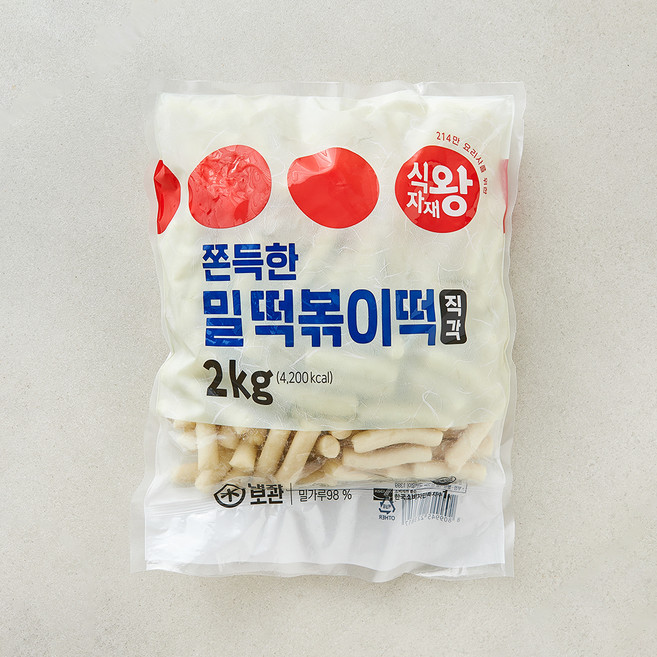 식자재왕 쫀득한 직각 밀떡볶이떡, 2kg, 1개