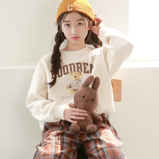 나나주니 기모안감 후드베어 맨투맨