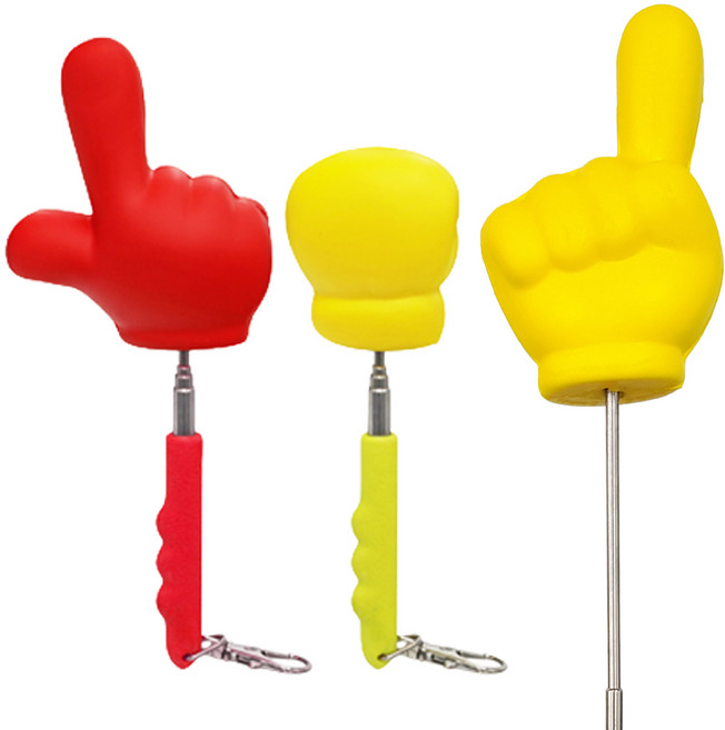 아가플러스 스펀지 손가락 키링 3단 지휘봉 3종 세트, 혼합색상, 1개