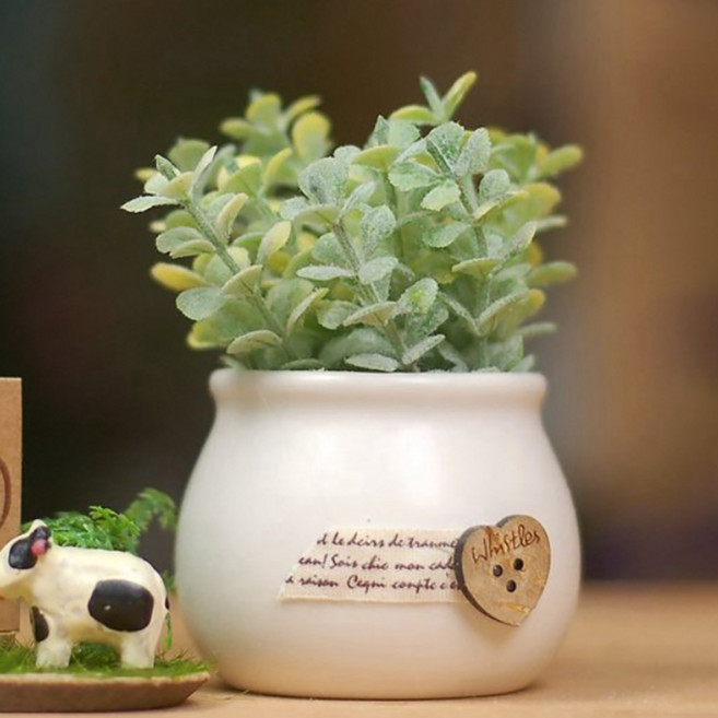 소유공간 조화 미니 플라워 화분 세트 S261-0101Y, 옐로우, 1세트