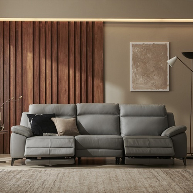 한샘 프라임 노블 리클라이너 4인용 소파 방문설치, 미드그레이