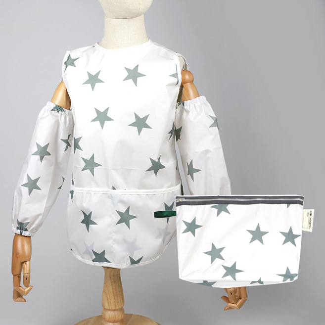 베베슈에뜨 아동용 방수 민소매 앞치마 + 토시 + 파우치 세트