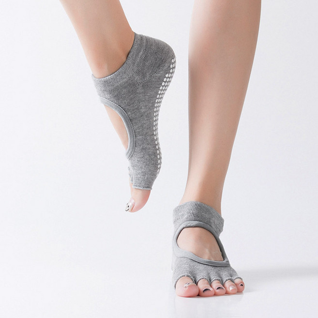 코지라벨 여성용 필라테스 프리미엄 논슬립 오픈 토삭스