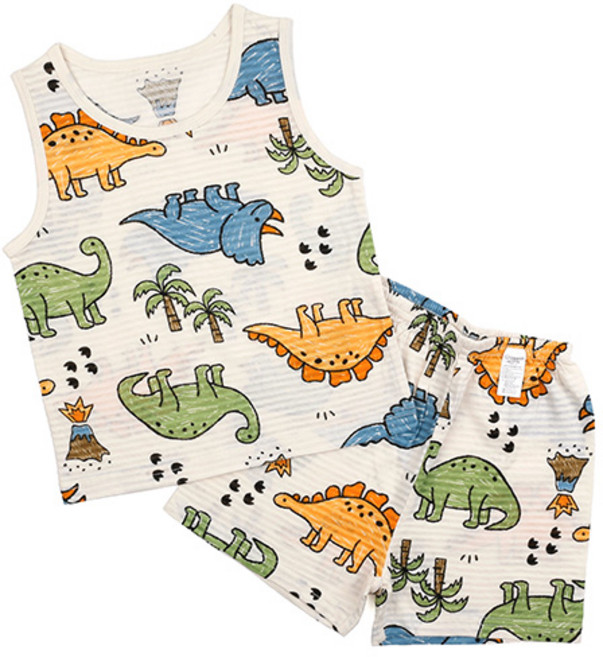 Maykids 男童恐龍印花無袖背心套裝