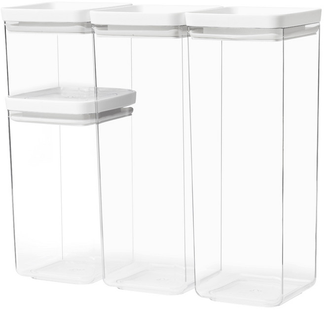 플라코 정사각 보관 용기 소형 700ml + 중형 1.7L + 대형 2.5L x 2p 세트, 1세트