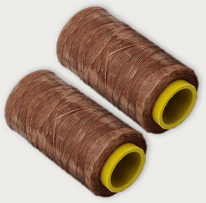 가죽공예 왁스실 폭1mm 초사용 220m, 브라운, 2개