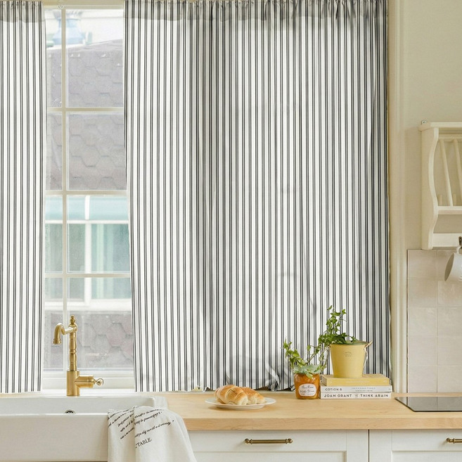 바자르 내추럴소프트 스트라이프 가리개커튼 창문형
