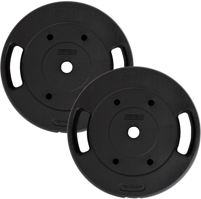 아리프 다이나믹 경량 바벨 원판 30mm용, 10kg, 2개, 블랙