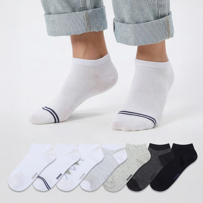 레노마스윔 남성용 에어로쿨 스니커즈 양말 7켤레 세트