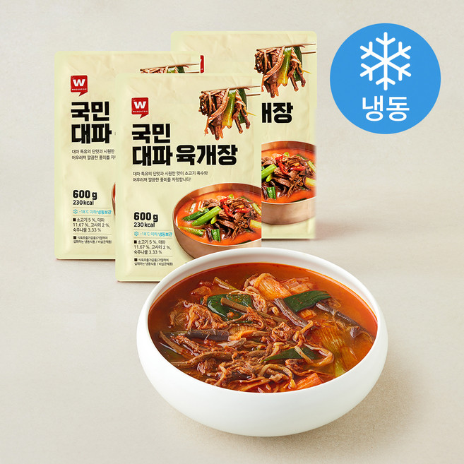 외갓집 국민 대파 육개장 (냉동), 600g, 3개