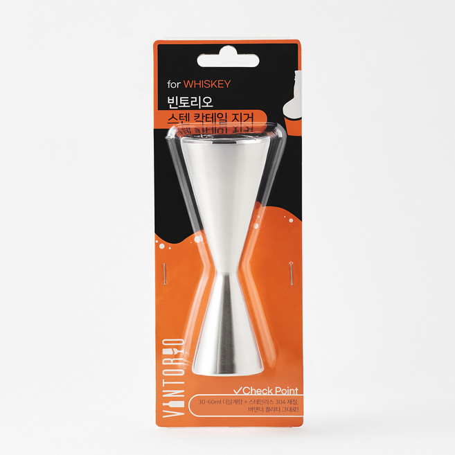 빈토리오 스텐 칵테일지거 30ml 60ml 더블계량, 실버, 1개