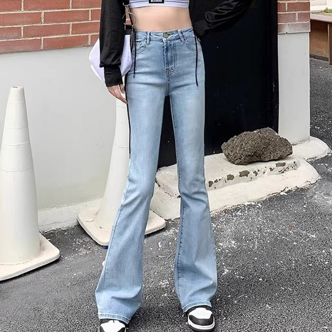 구디프 여성용 하이웨이스트 세미부츠컷 데님 팬츠