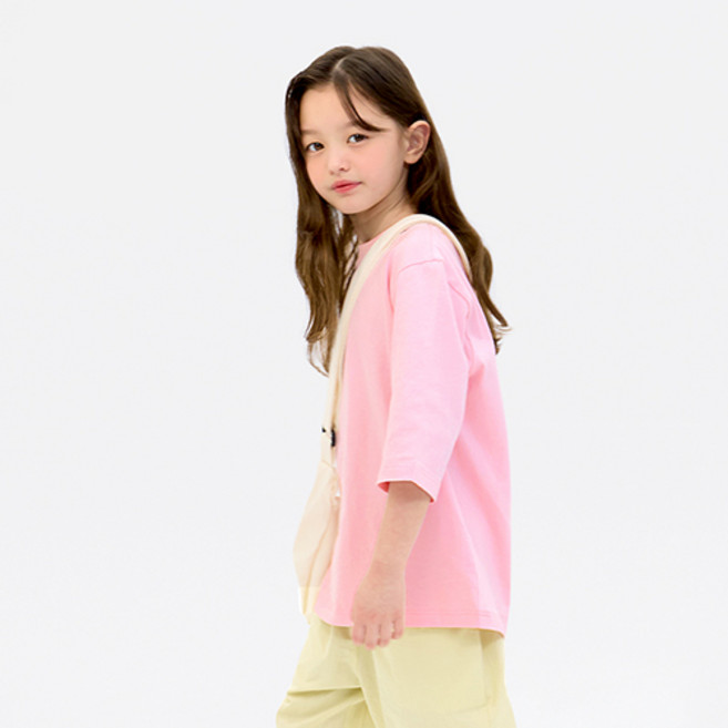 유니프랜드 아동용 베이직 7부 티셔츠