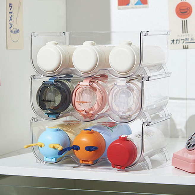 anplus 多用途隨行杯收納架, 透明, 3個