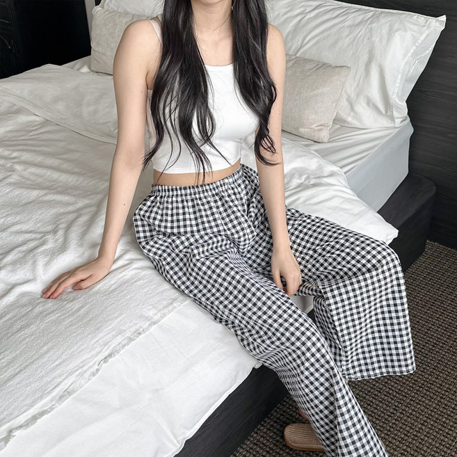 스타일디오 여성용 이지 체크 파자마 잠옷 바지