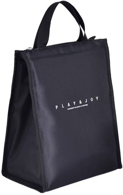 숄뱅 모노스타일 프레쉬 핸드형 보냉 런치백, 블랙, 1개