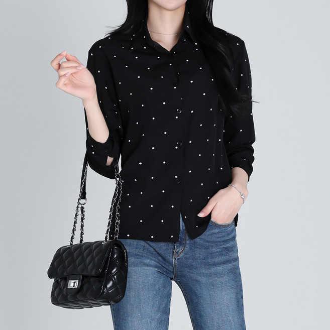 모이르벨라 여성용 도트 카라 셔츠 T26SS2-A2626