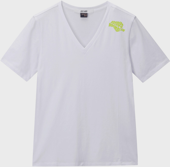 쥬시쥬디 여성용 제이 베이직 뒷프린팅 브이넥 티셔츠 JVTS326E