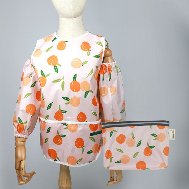 베베슈에뜨 아동용 방수 민소매 앞치마 + 팔토시 2p + 파우치 세트