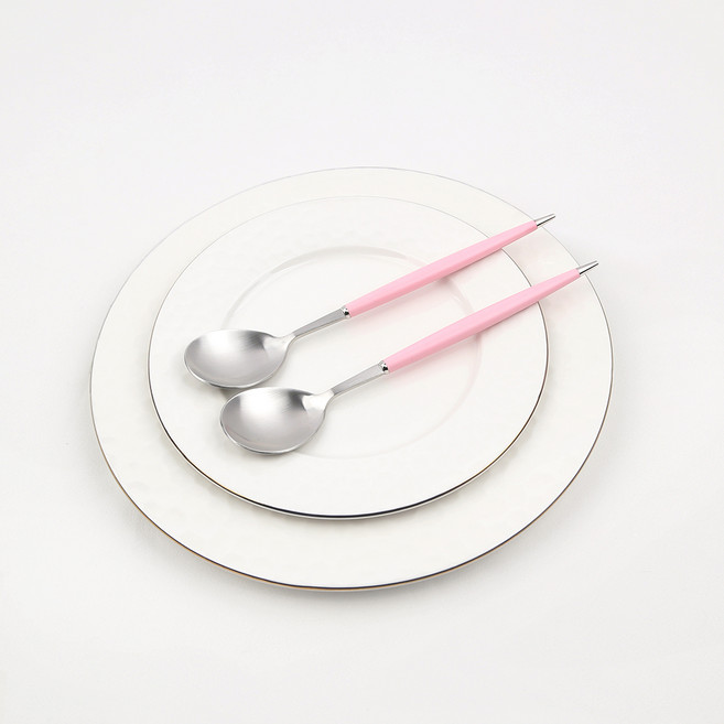 보겐 몽블랑 큐티 커트러리 숟가락, 핑크, 단품, 2개