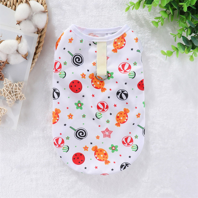 요런개 반려동물 신축성 메시 하네스 옷, NO 01 사탕, 1개