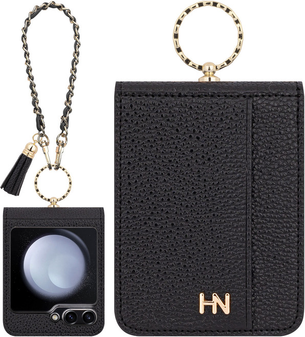 모란카노 스트랩 가죽 카드 수납 휴대폰 케이스