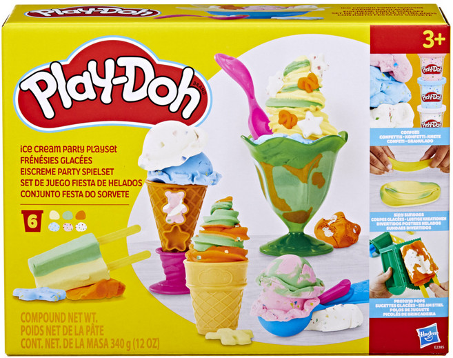 Hasbro 孩之寶 Play-Doh 培樂多 冰淇淋派對 E23855L01, 混和顏色, 608g, 1套