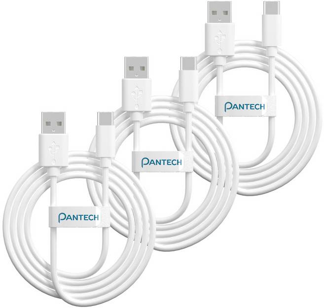 팬택 USB A타입-C타입 데이터 전송 고속 충전 케이블, 3개, 화이트, 2m