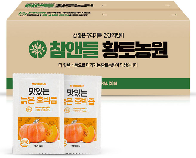 참앤들황토농원 맛있는 늙은 호박즙 90ml x 100p, 9L, 1개