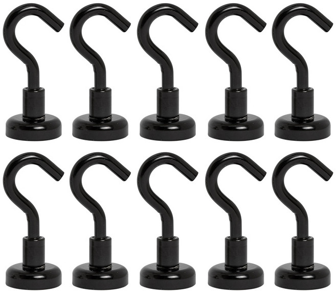 코지파파 초강력 고리 자석 후크 고리형 16mm, 블랙, 10개