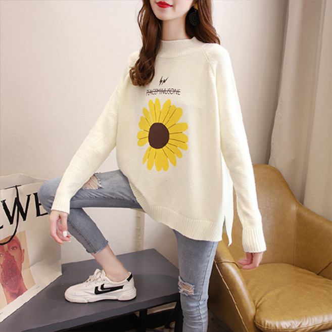 루나글램 해바라기 니트 임산부 외출 수유복 PUC111