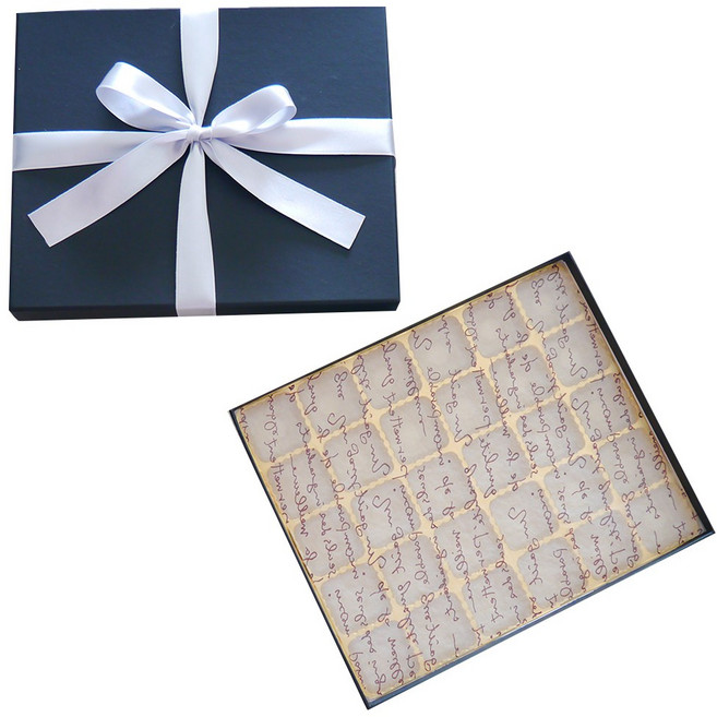 I Love Choco 30格巧克力硬盒與緞帶組, 黑色, 1組