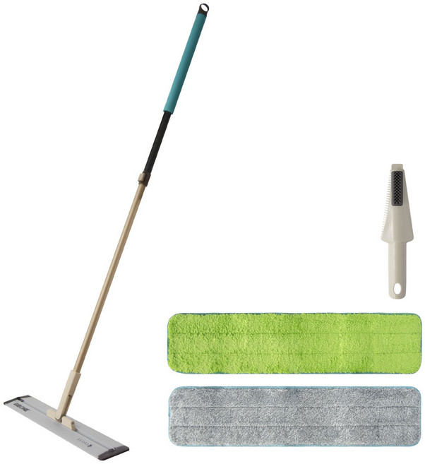 기본에 슬림 앤 와이드 슬라이딩 막대걸레 + 극세사 패드 2p + 스크레퍼, 1세트