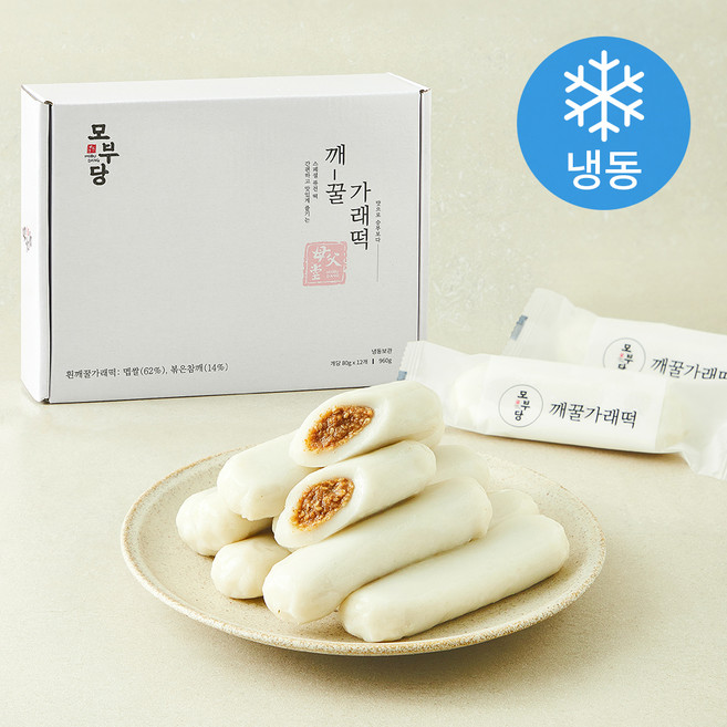 모부당 흰 깨 꿀 가래떡 (냉동), 80g, 1개, 12개입