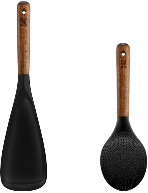 바겐슈타이거 플렉시벨 플래티넘 실리콘 2종, 멀티스푼 + 주걱, 블랙, 1세트