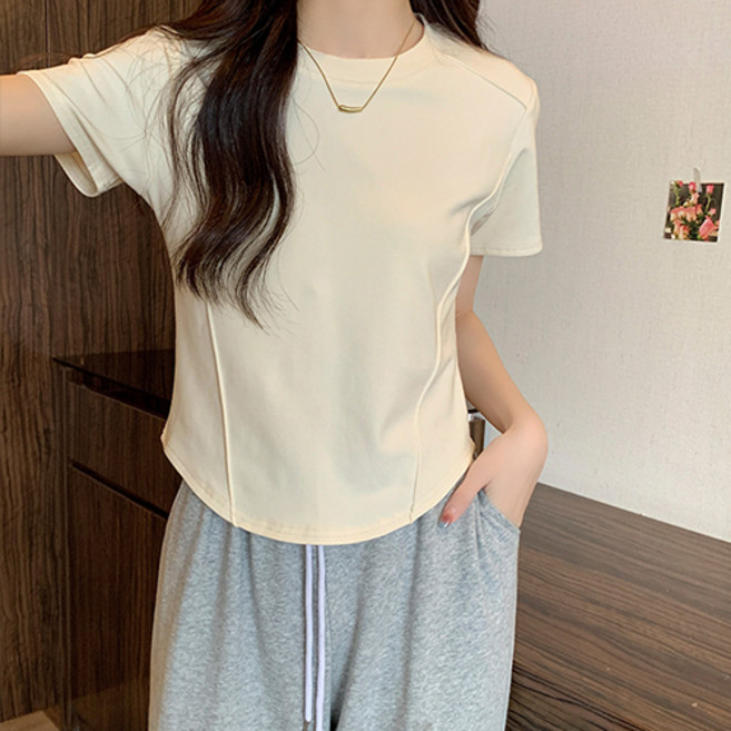 레몬소울 여성용 졸지 라운드 반팔티