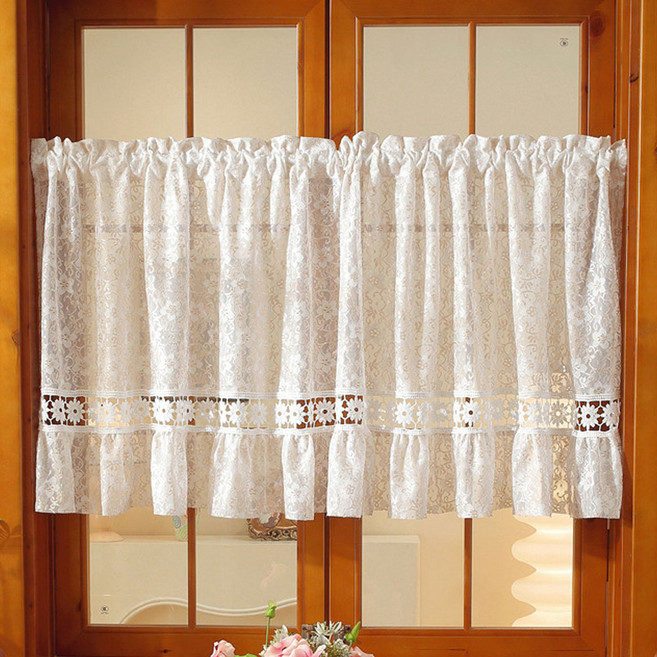 지앤와이 펀칭플라워 봉집형 바란스 커튼