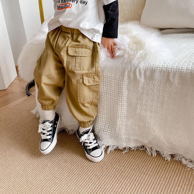 Arbe 兒童 Here 鬆緊帶束口工裝棉褲