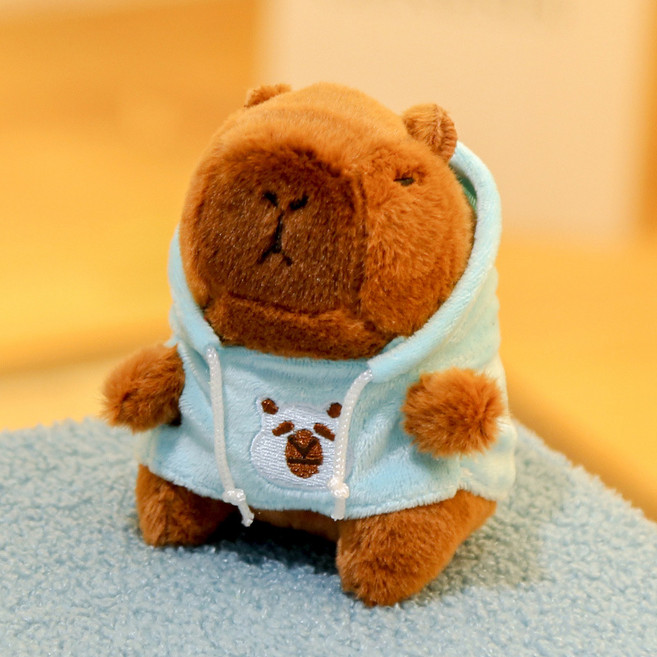 순잠 카피바라 비버 키링 후드티, 곰돌이 블루, 1개, 12cm