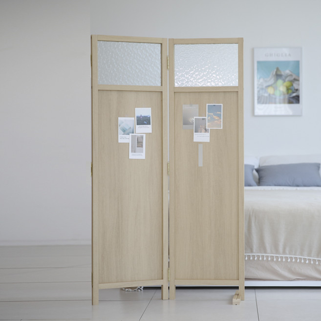 우드리퍼블릭 스너그 아쿠아유리 2단 파티션 기본형 1500, 오크