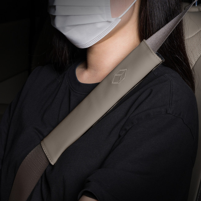 벤딕트 차량용 안전벨트 클립 커버, 토피브라운(1+1), 2개